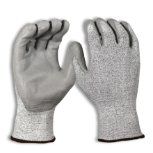 Palm Dipped Polyurethane Coated Seamless Knit Work Level 5 Cut Resistant Gloves